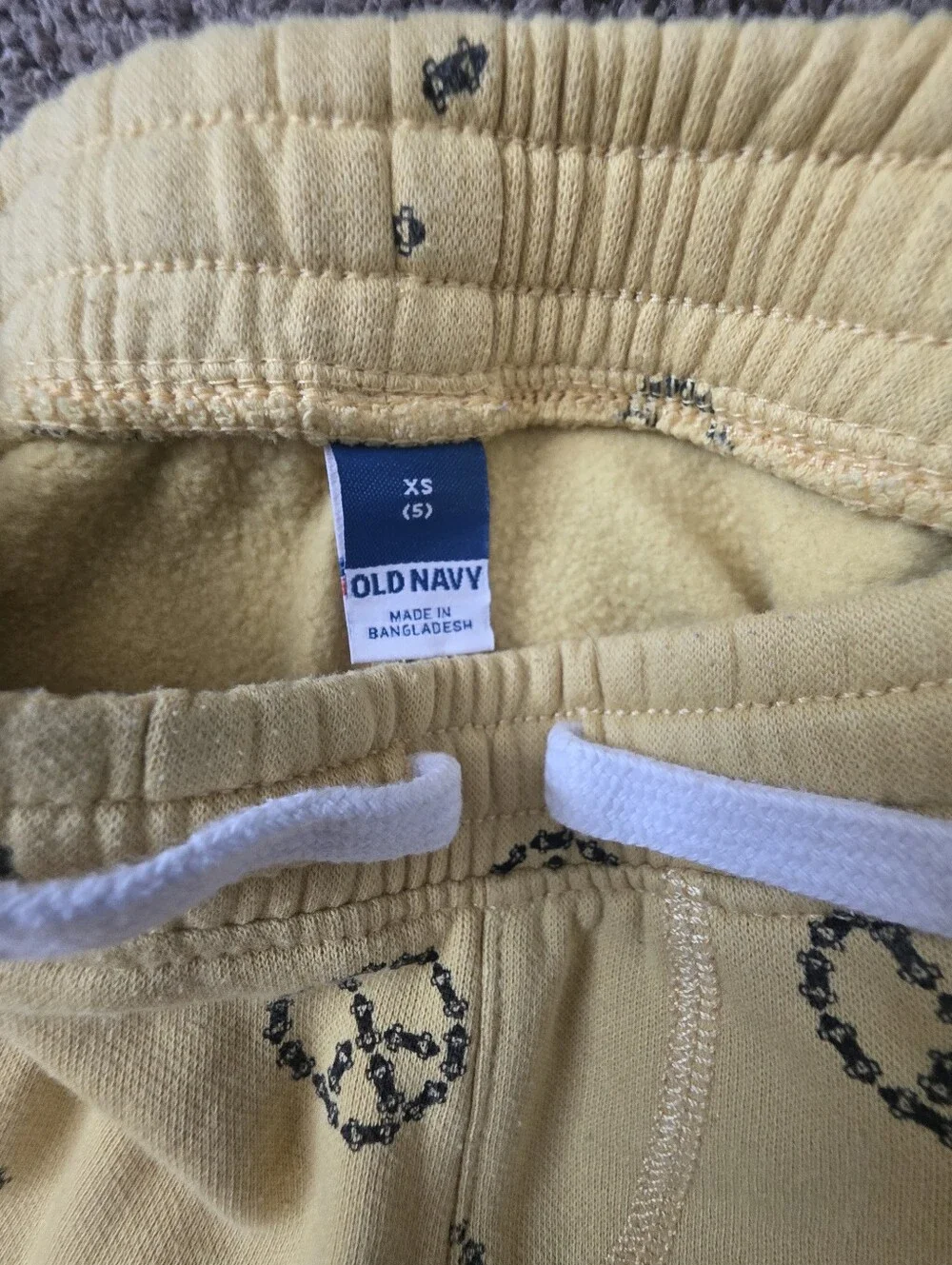Old Navy Boys XS 5 Pull-On Shorts 2 Pair Bundle Yellow Gray
